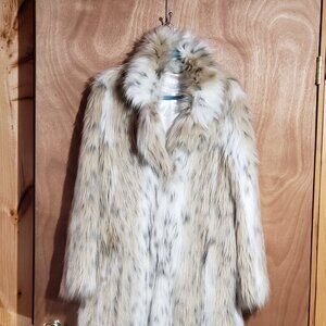 Fabulous Furs :Faux Lynx Knee Length Coat